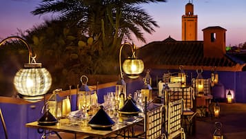 Breakfast, lunch, dinner served; Moroccan cuisine, pool views