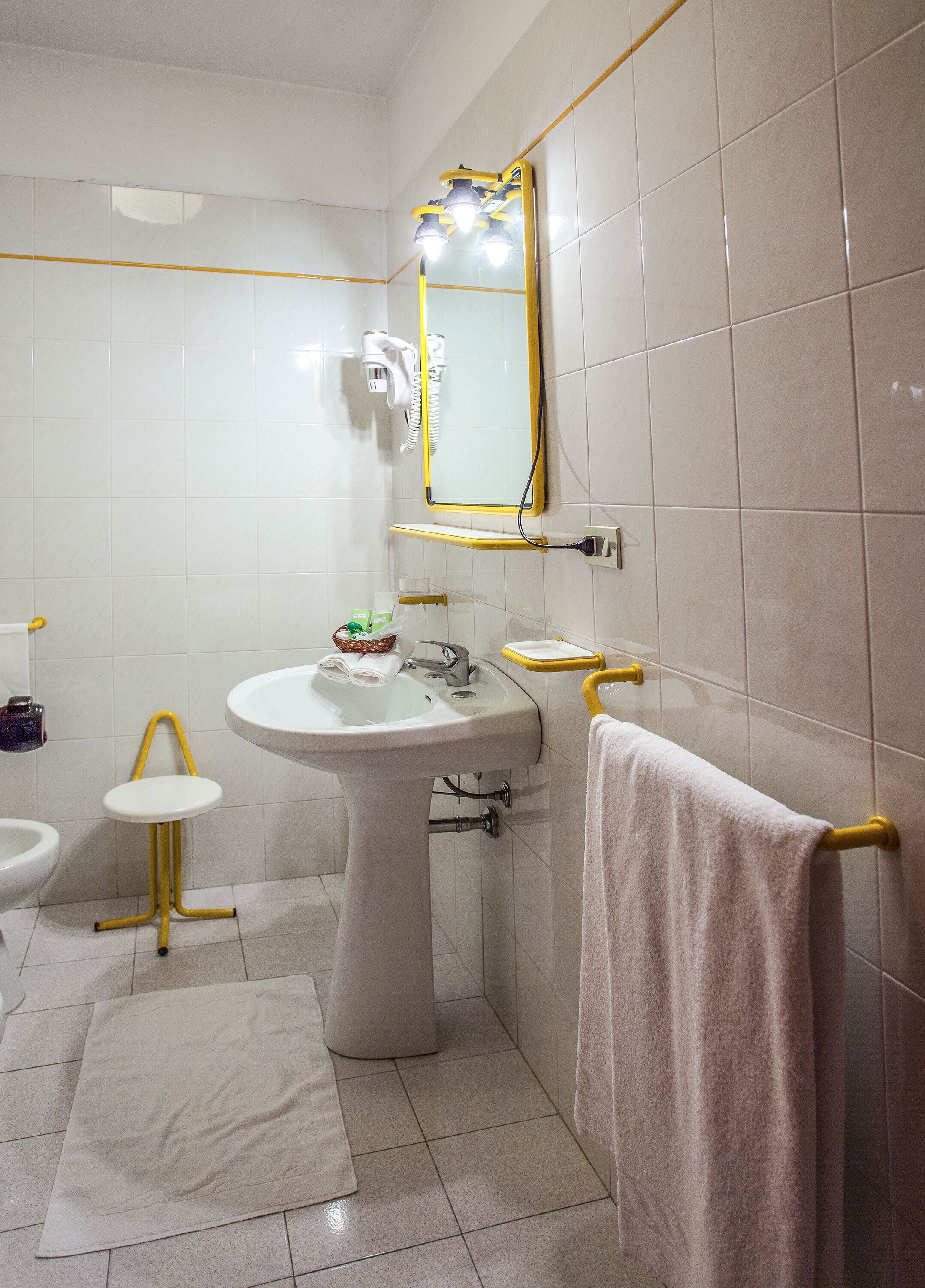 free toiletries, hair dryer, bathrobes, bidet