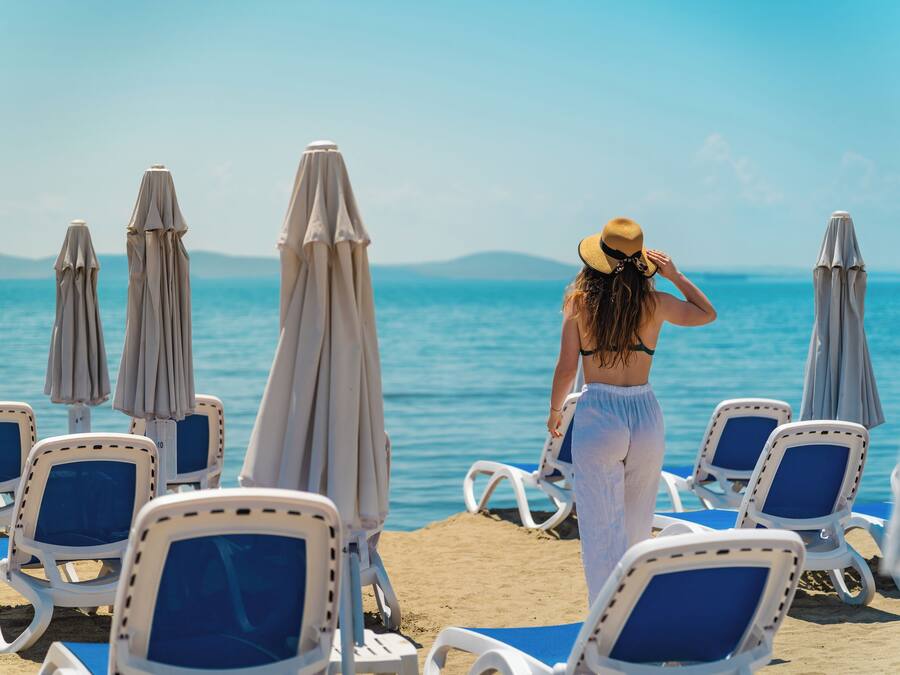 On the beach, beach bar