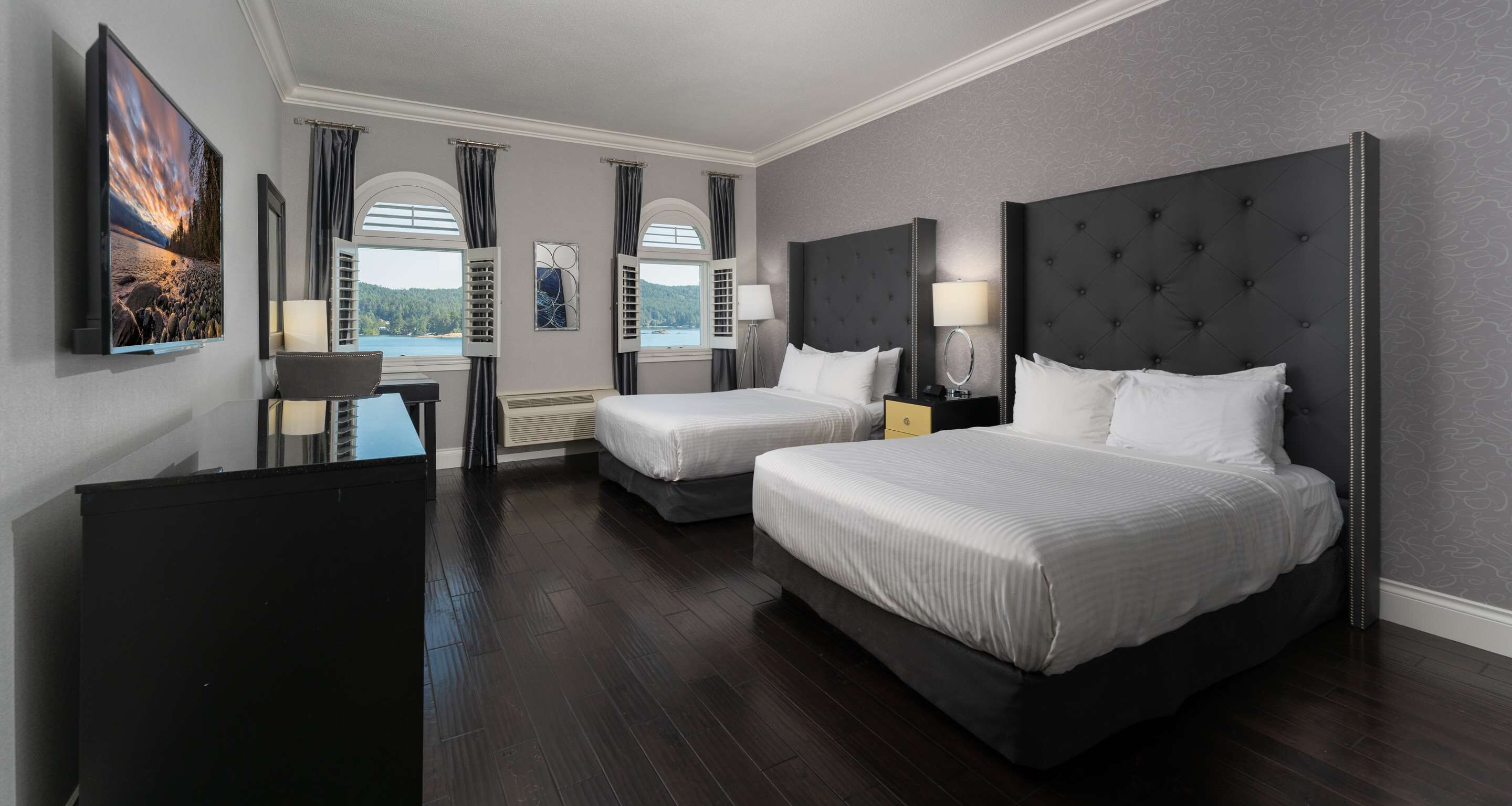 standard room, 2 queen beds, non smoking | premium bedding, pillow-top beds, in-room safe, individually decorated