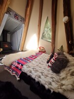 华丽帐篷房, 1 张双人床, 花园景观