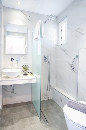 Rainfall showerhead, hair dryer
