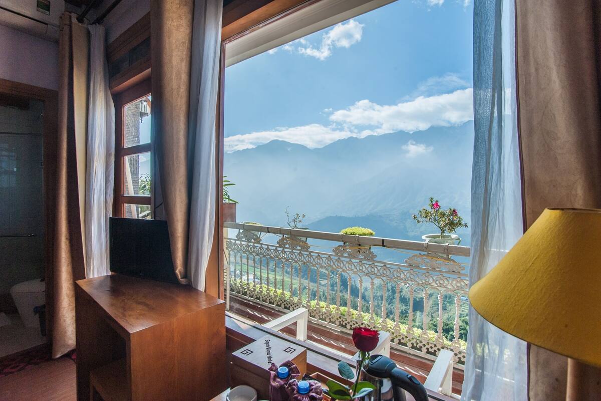 Deluxe-Zimmer, 1 Doppelbett oder 2 Einzelbetten, Bergblick | Ausblick vom Zimmer