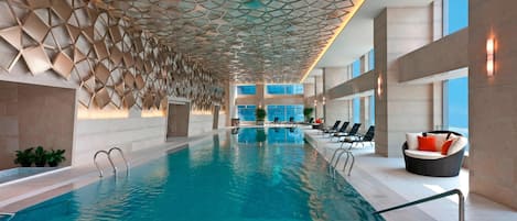 Indoor pool, open 6 AM to 11 PM, sun loungers