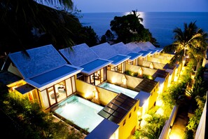 A resort with multiple overwater bungalows, each with a private pool and direct ocean views. - Pawanthorn Luxury Pool Villa Samui (Koh Samui)