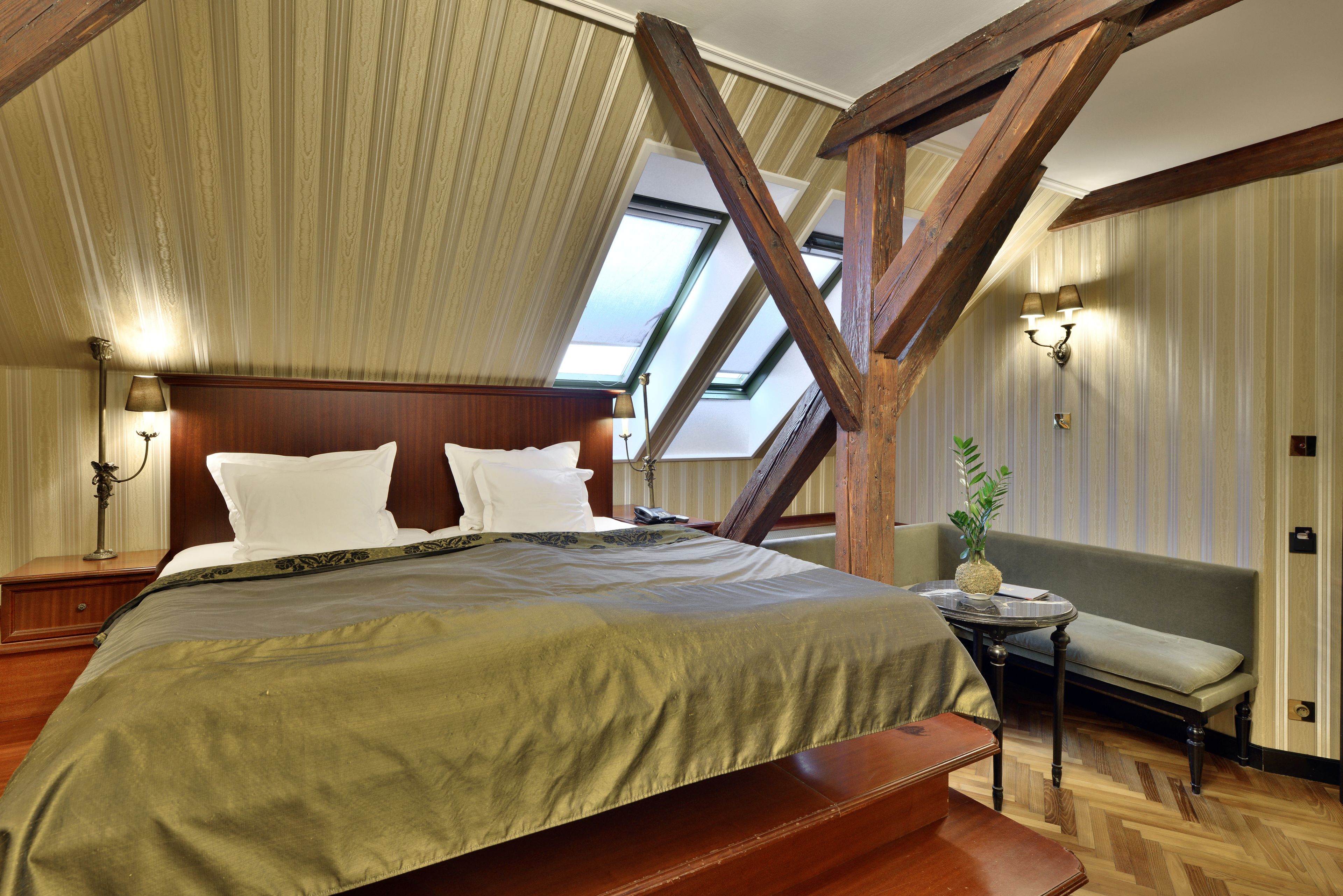 boutique double attic room | living area | lcd tv