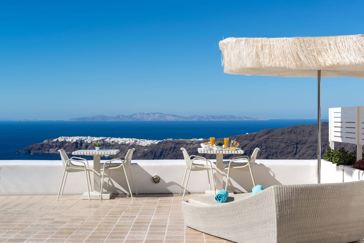 White Suite, 2 Bedrooms, Hot Tub, Higher level, Private terrace (Not secluded) | Terrace/patio