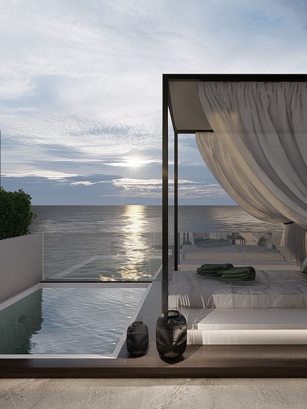 Deluxe Double Room, 1 King Bed, Jetted Tub, Sea View | Terrace/patio