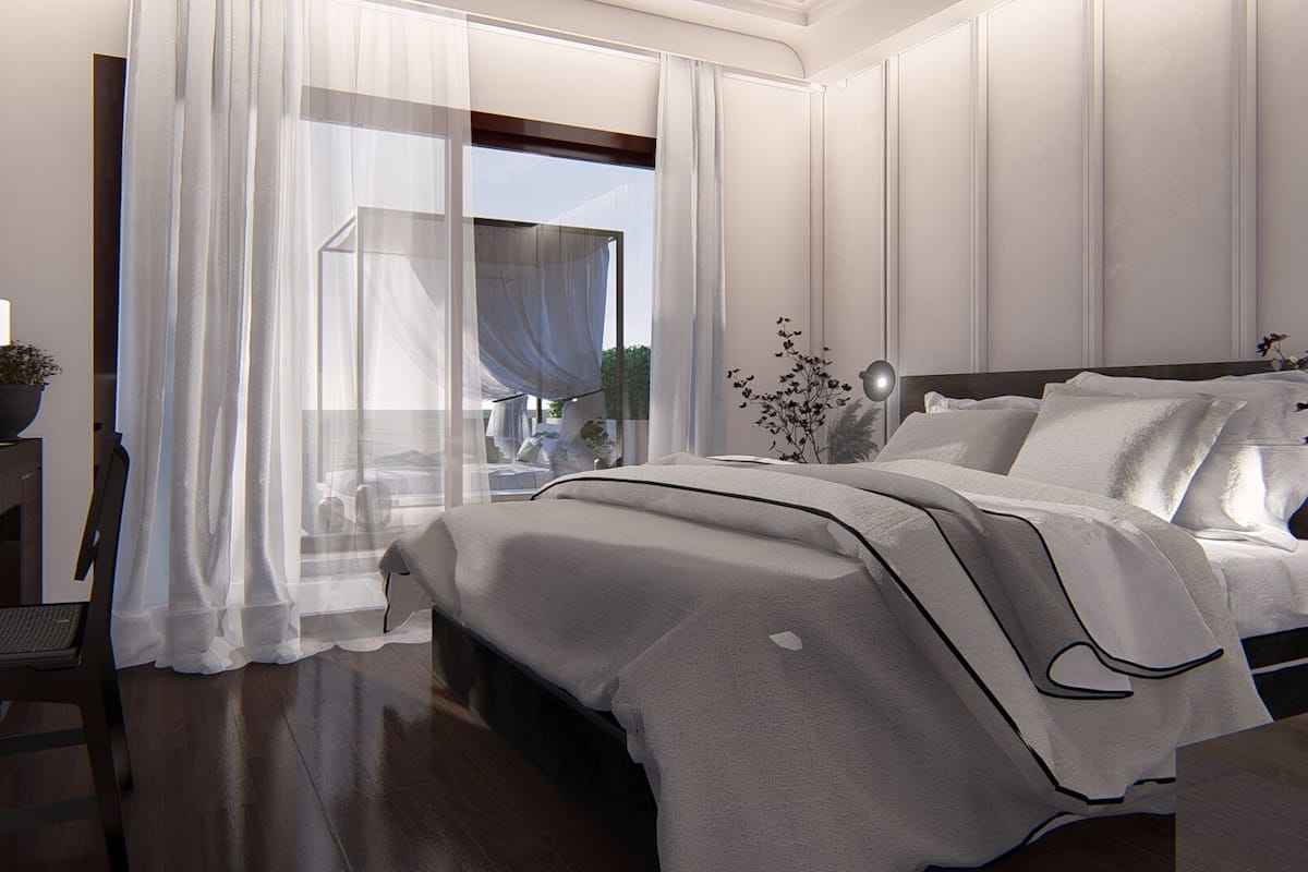 deluxe double room, 1 king bed, jetted tub, sea view | 2 bedrooms, premium bedding, pillow-top beds, in-room safe