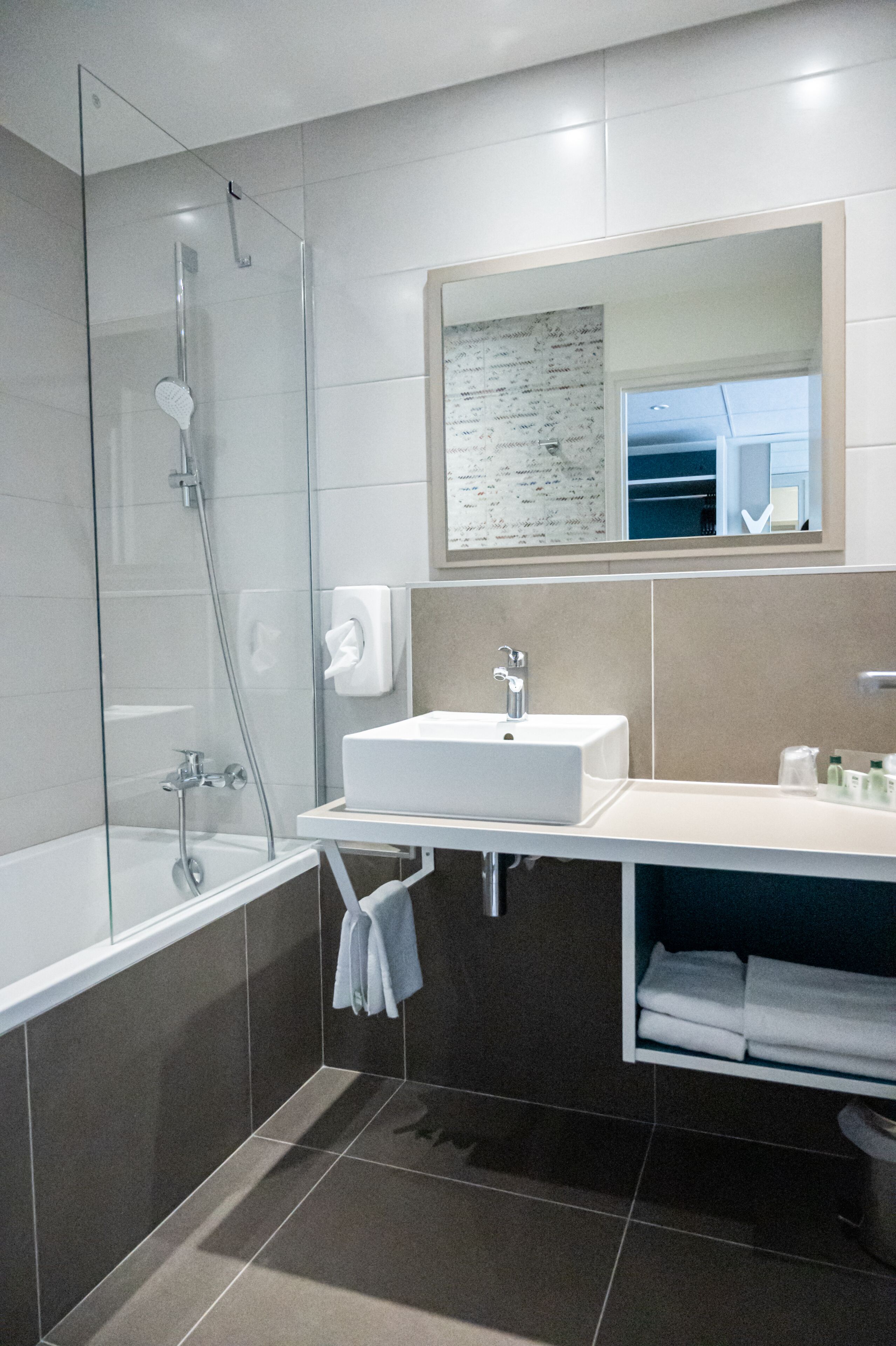 free toiletries, hair dryer, towels