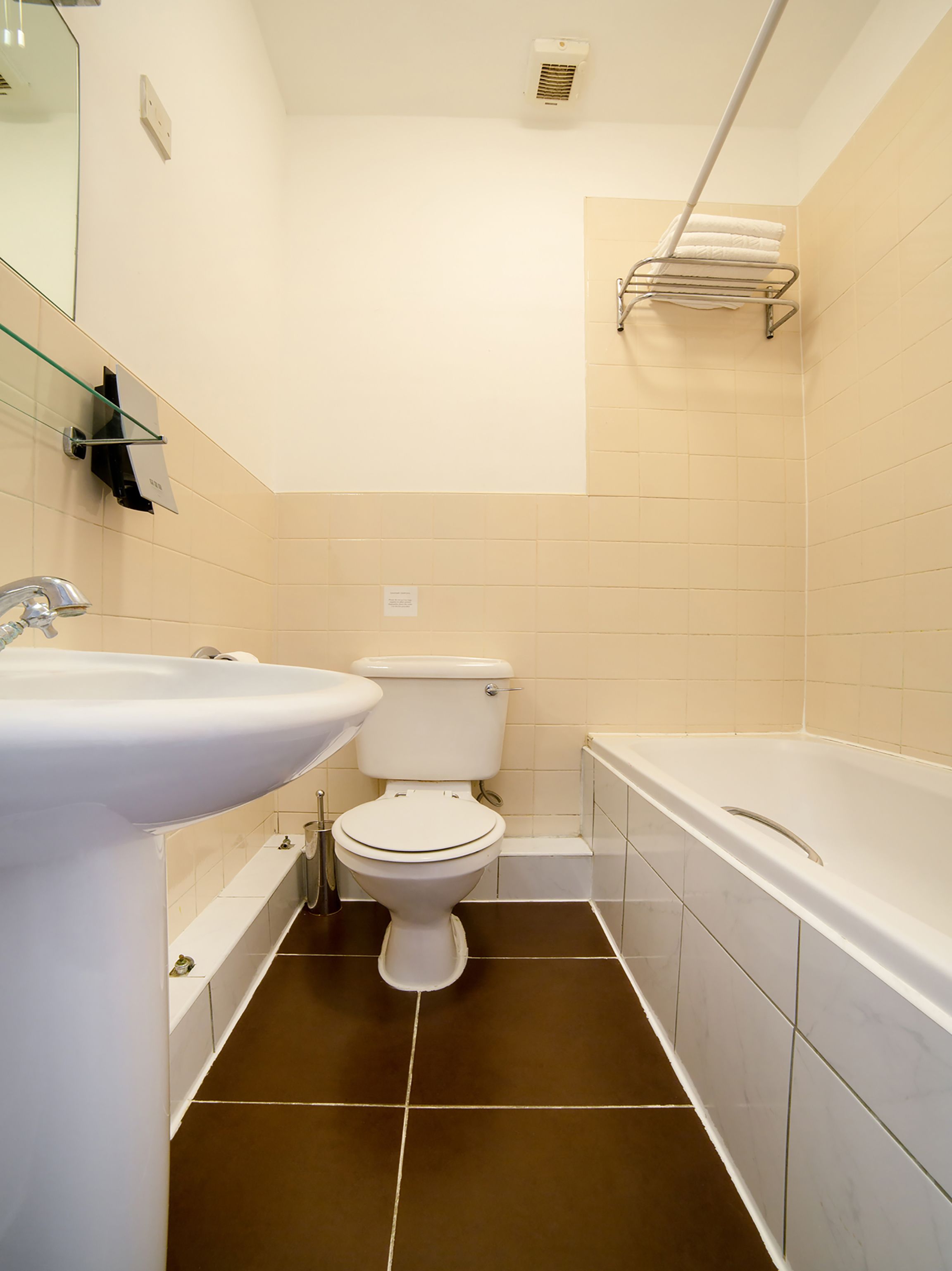 shower, free toiletries, towels, toilet paper