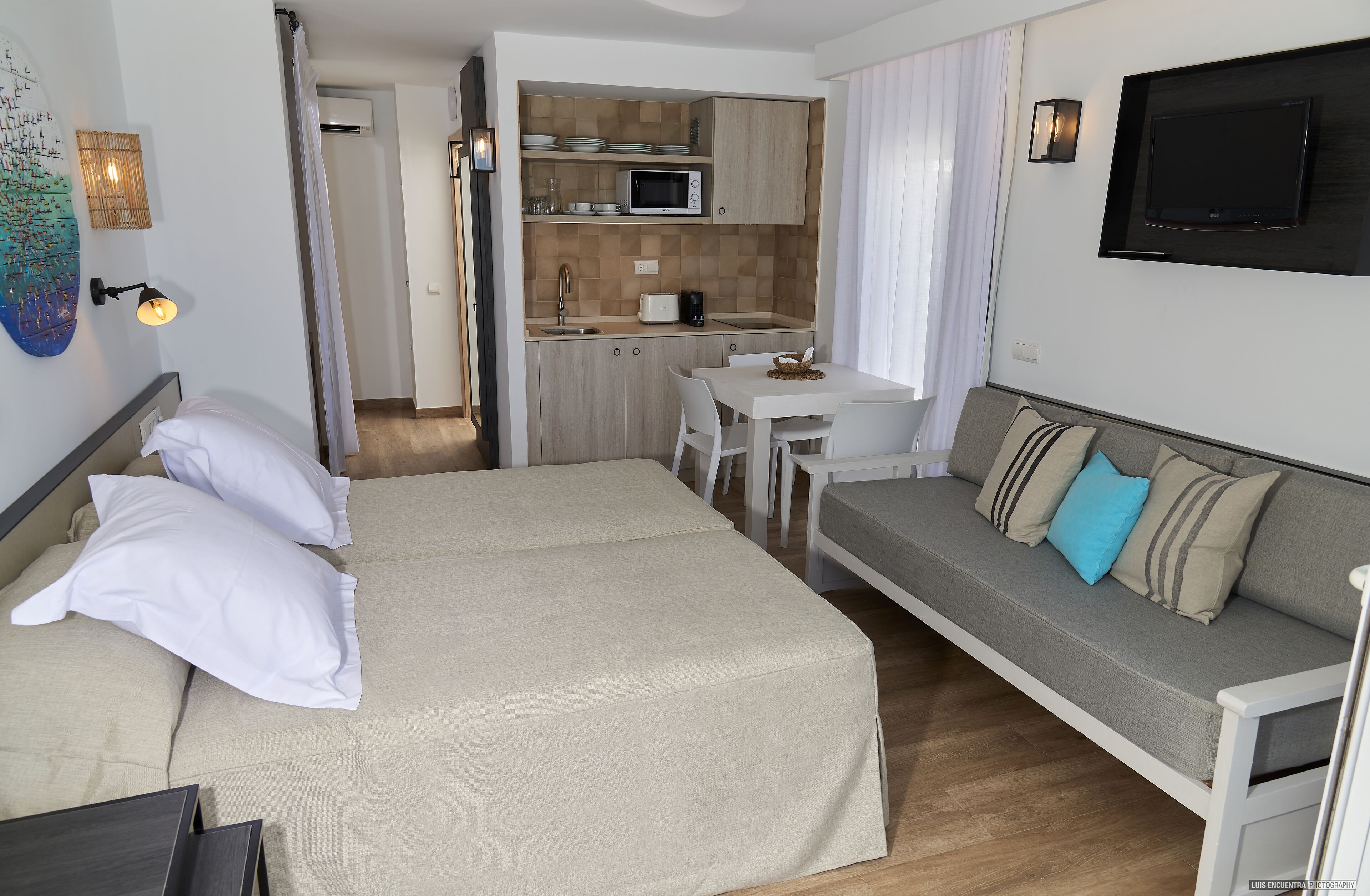 Studiolejlighed - balkon - havudsigt | Opholdsområde | Plasma-tv