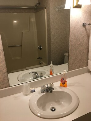 Two Double Beds, Non-Smoking | Bathroom | Shower, free toiletries, hair dryer, towels