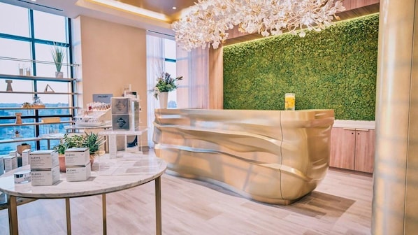 Sauna, steam room, mud baths, aromatherapy, hot stone massages