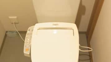Combined shower/tub, deep soaking tub, hair dryer, slippers