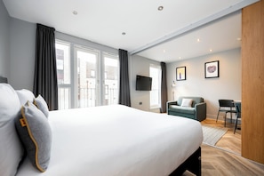 Standard Apartment, 1 Bedroom (Open Plan) | Blackout curtains, iron/ironing board, free WiFi, bed sheets