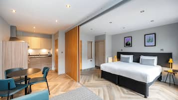 Blackout curtains, iron/ironing board, free WiFi, bed sheets