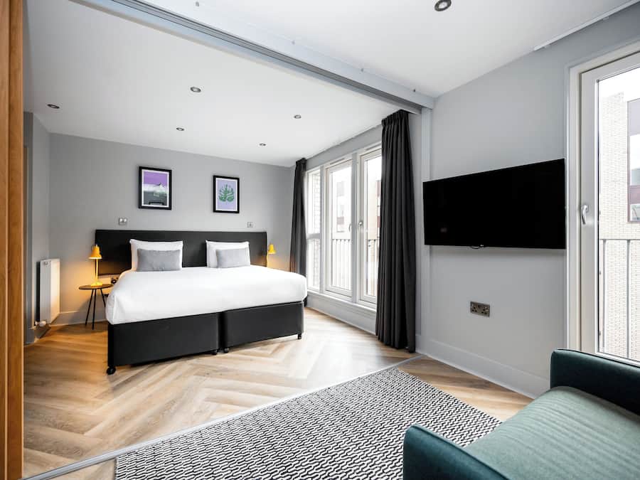 Standard Apartment, 1 Bedroom (Open Plan) | Blackout drapes, iron/ironing board, free WiFi, bed sheets