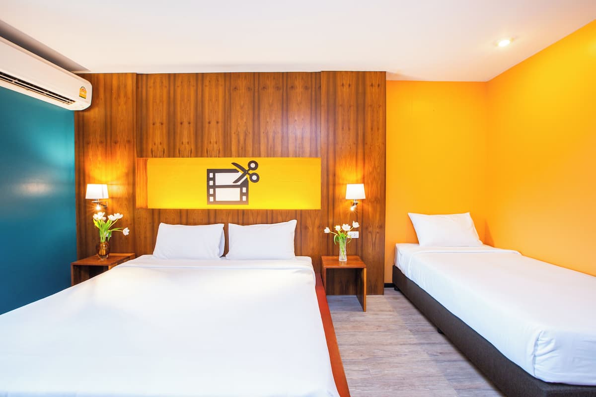 Standard Triple Room, Balcony | Pillow-top beds, in-room safe, desk, blackout curtains