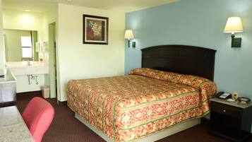 Desk, free WiFi, bed sheets, alarm clocks