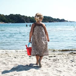 On the beach, beach towels, beach volleyball, fishing
