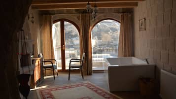 Panoramic Double Room, 1 Bedroom, Valley View | Pillow-top beds, in-room safe, individually decorated, desk