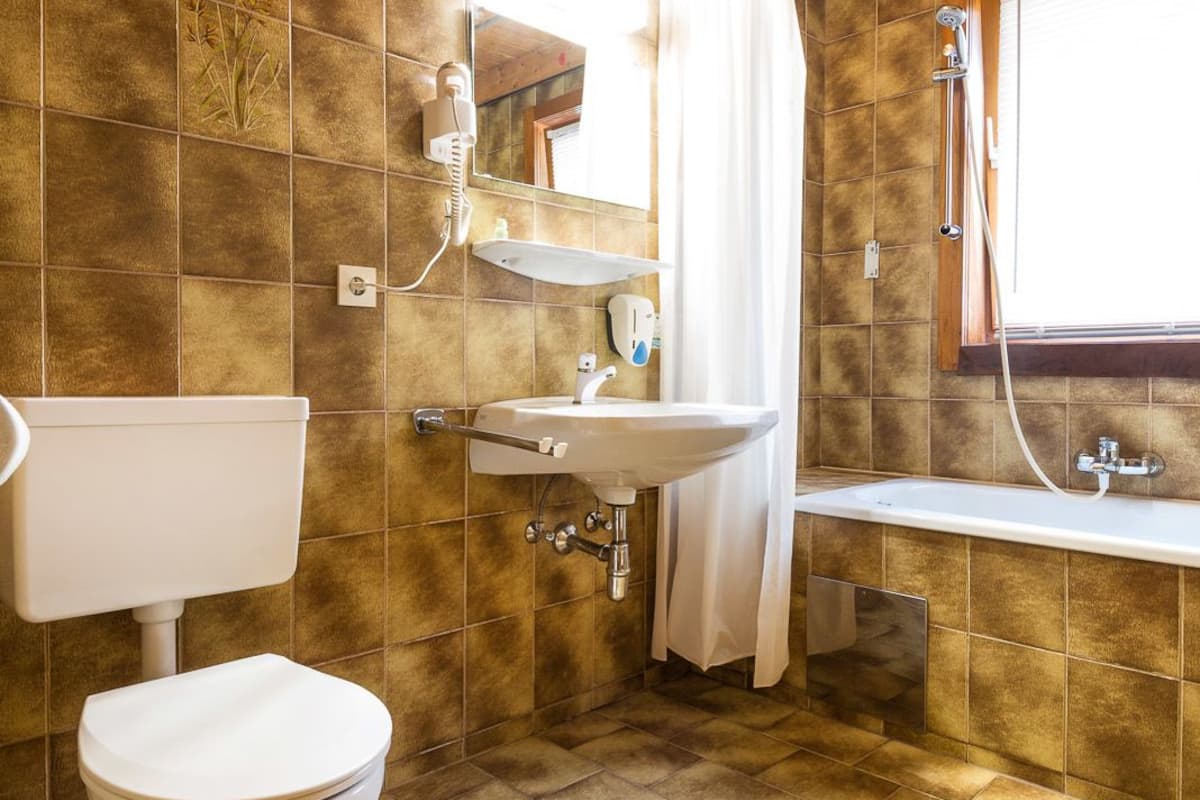 double room | bathroom | hair dryer, towels