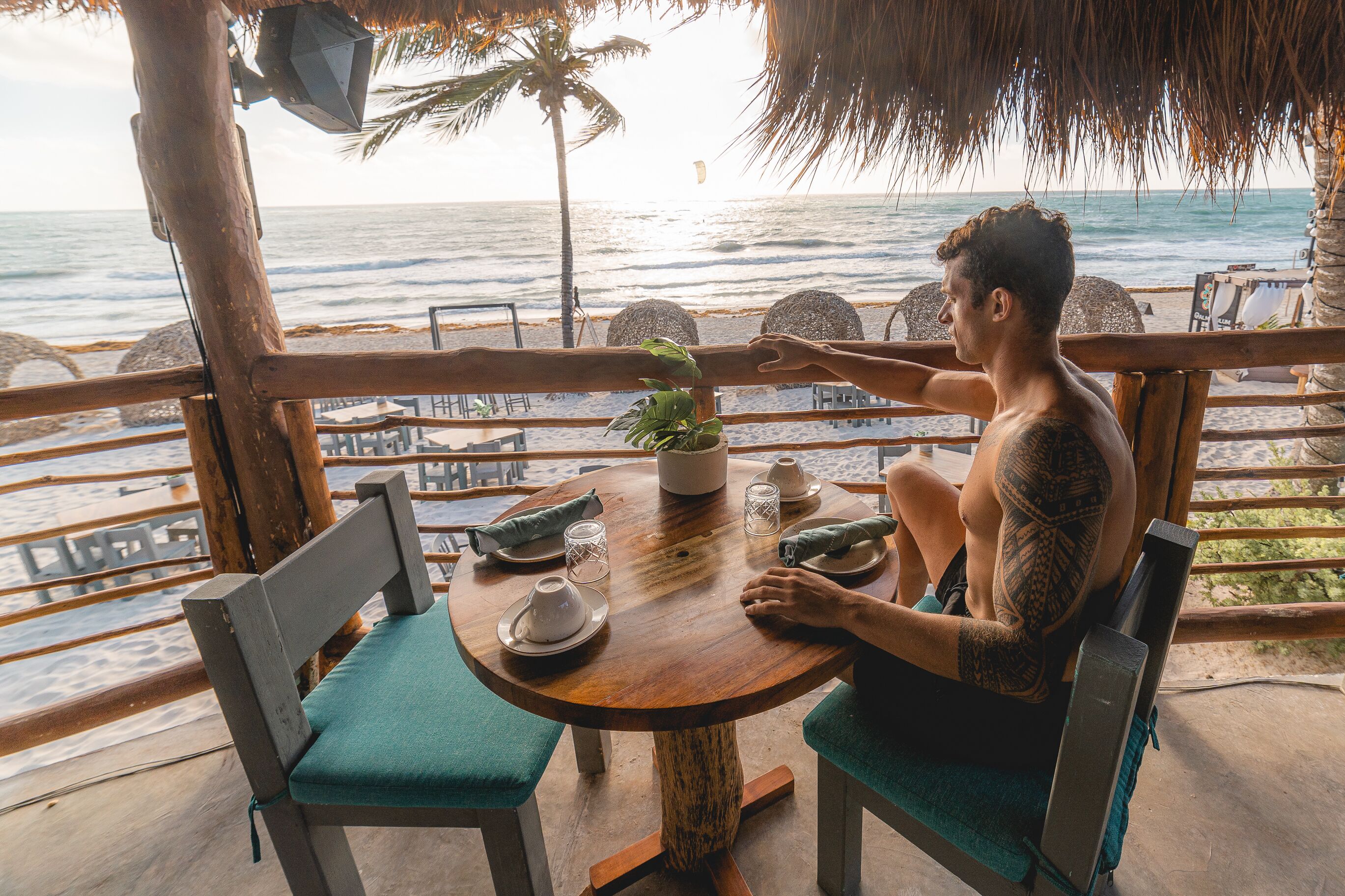 breakfast, lunch, dinner served; beach views