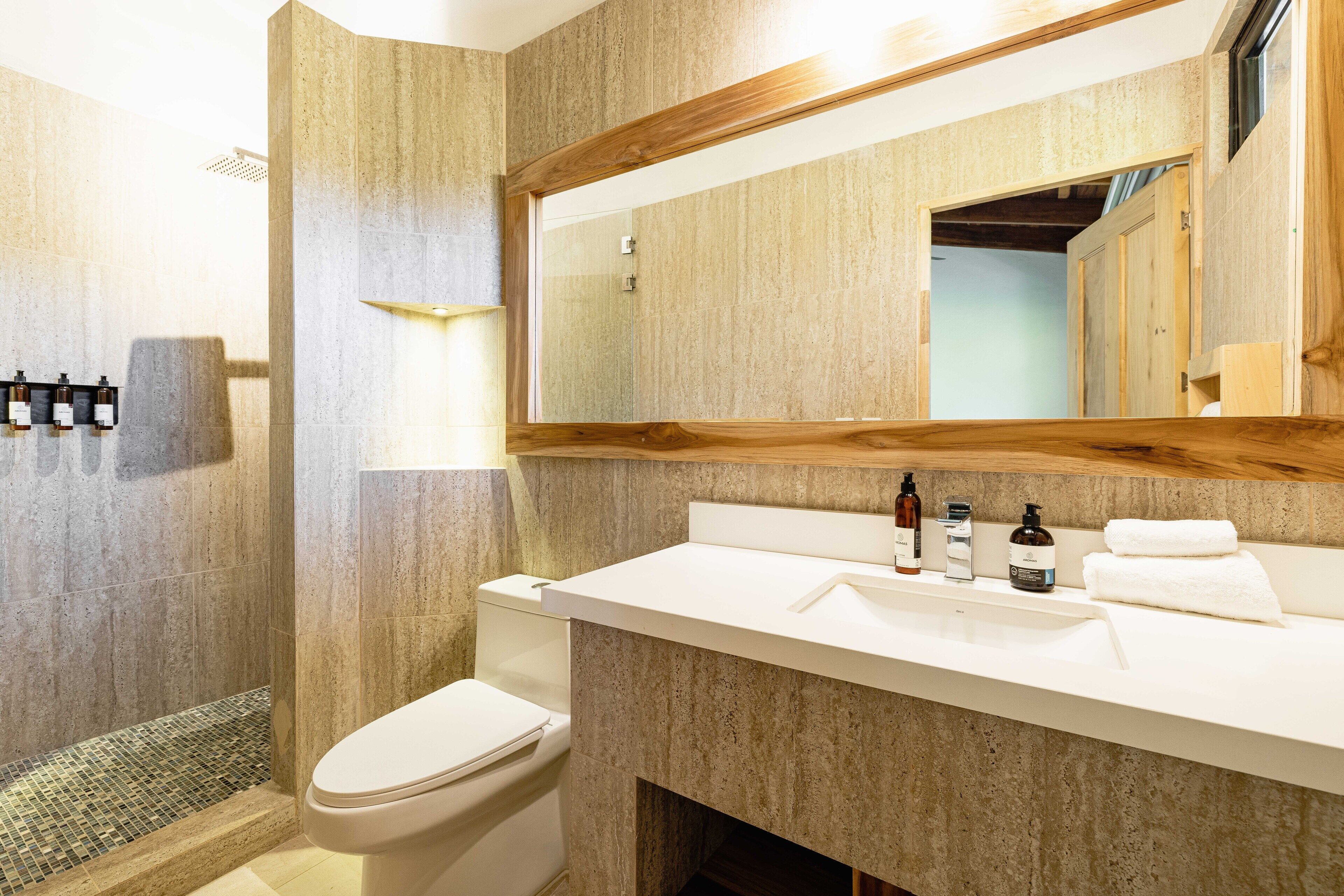 shower, rainfall showerhead, towels