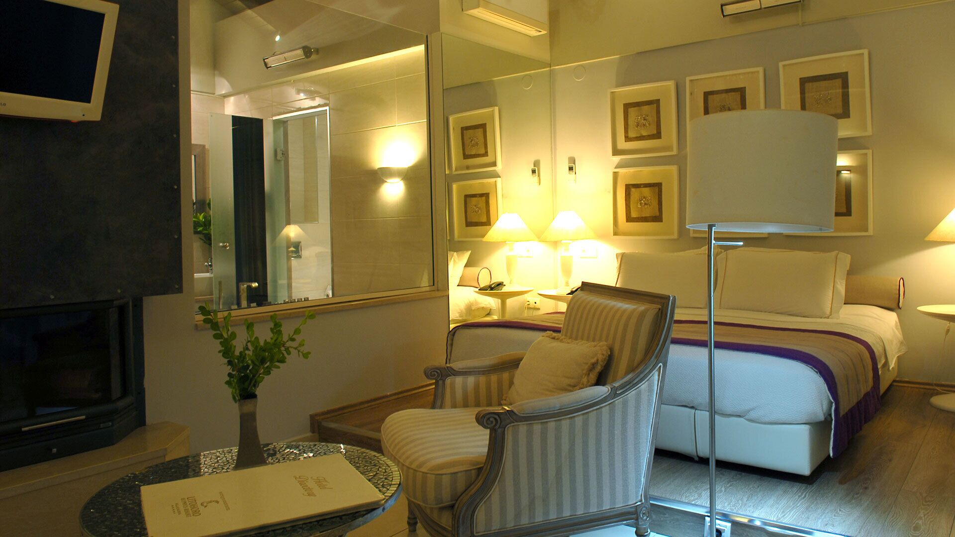 villa, private pool | living area | 32-inch lcd tv with satellite channels, tv