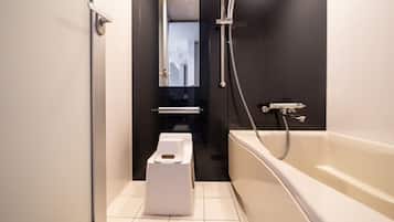 Hair dryer, slippers, electronic bidet, towels