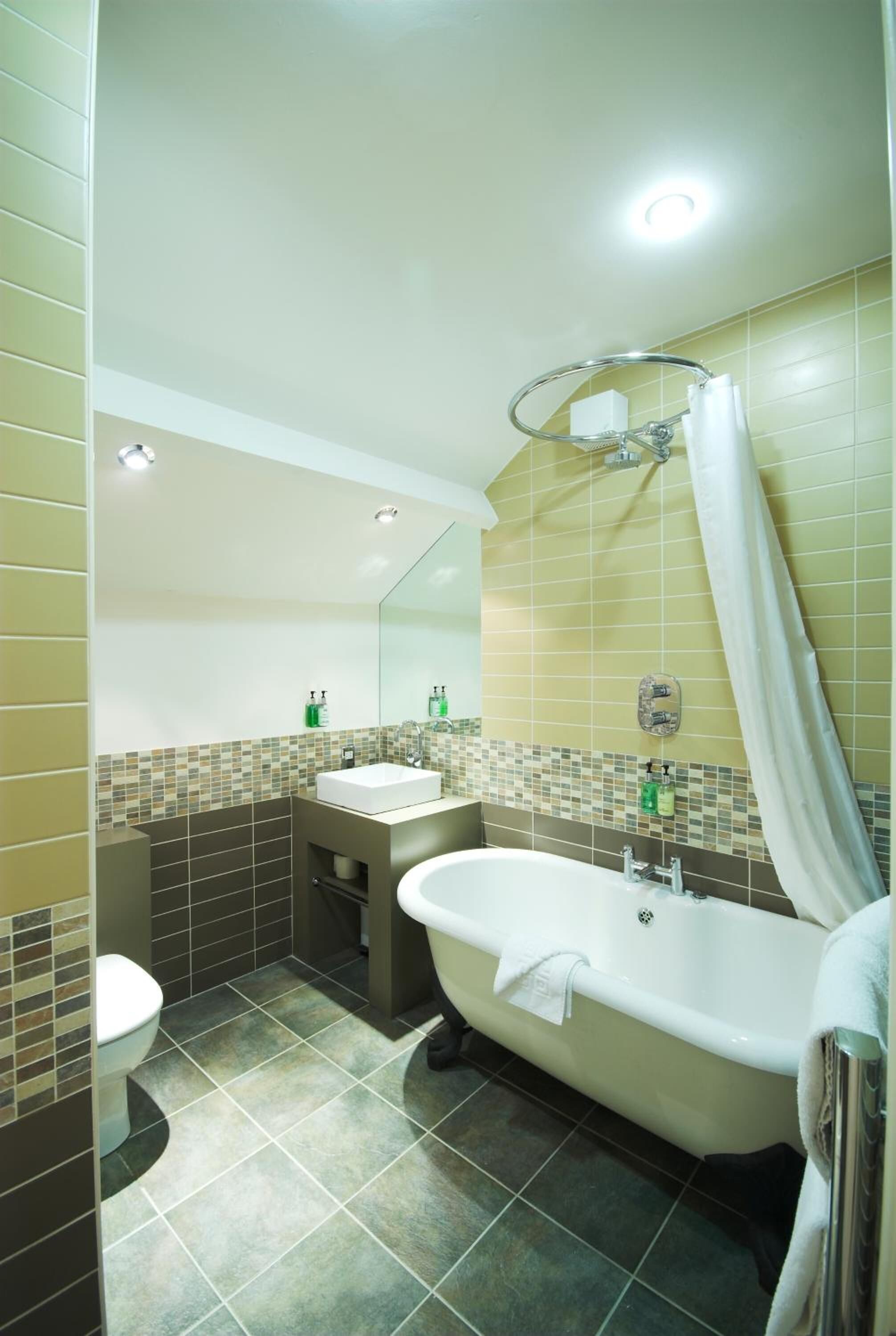 free toiletries, hair dryer, towels