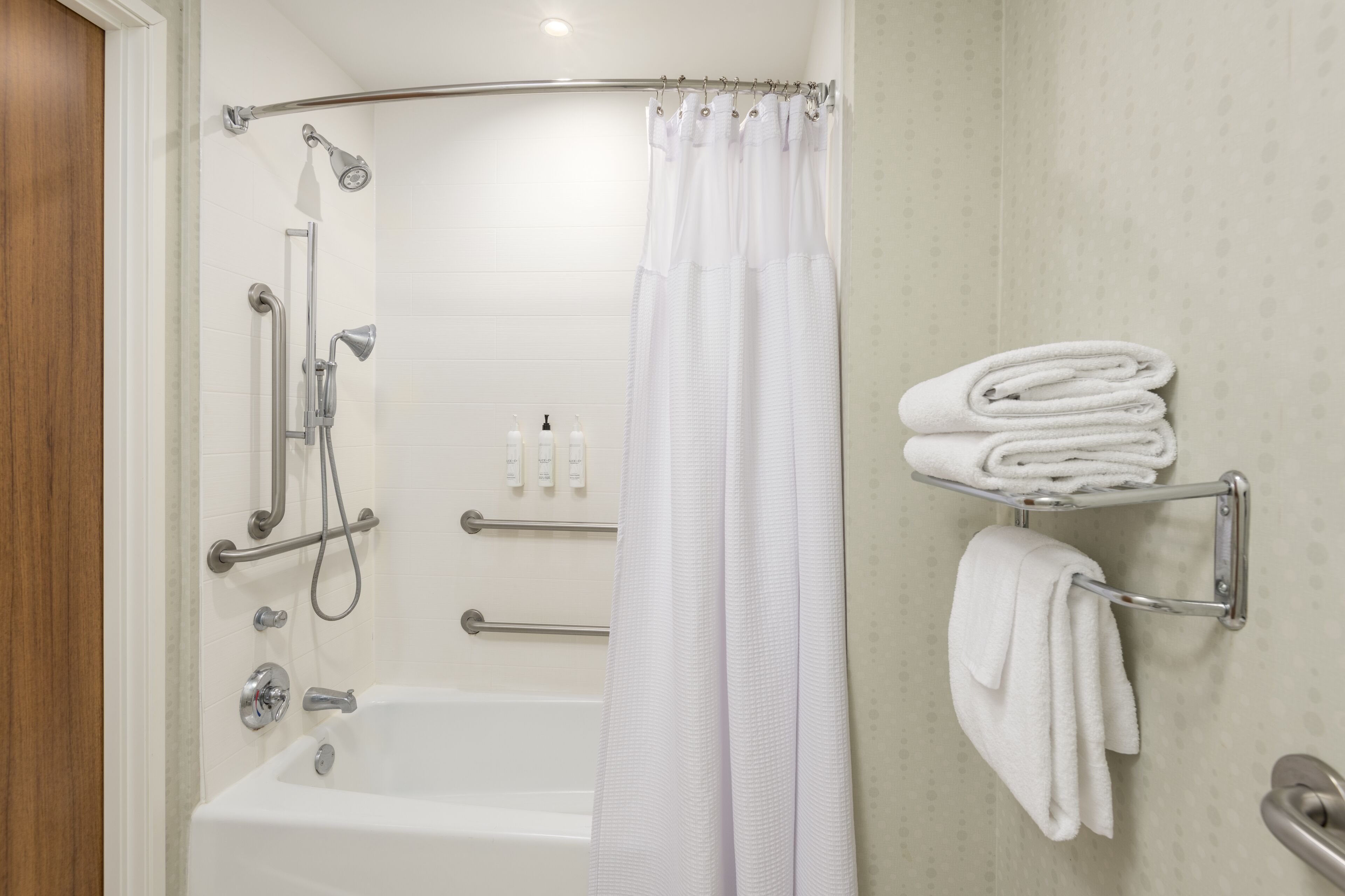 free toiletries, hair dryer, towels, soap