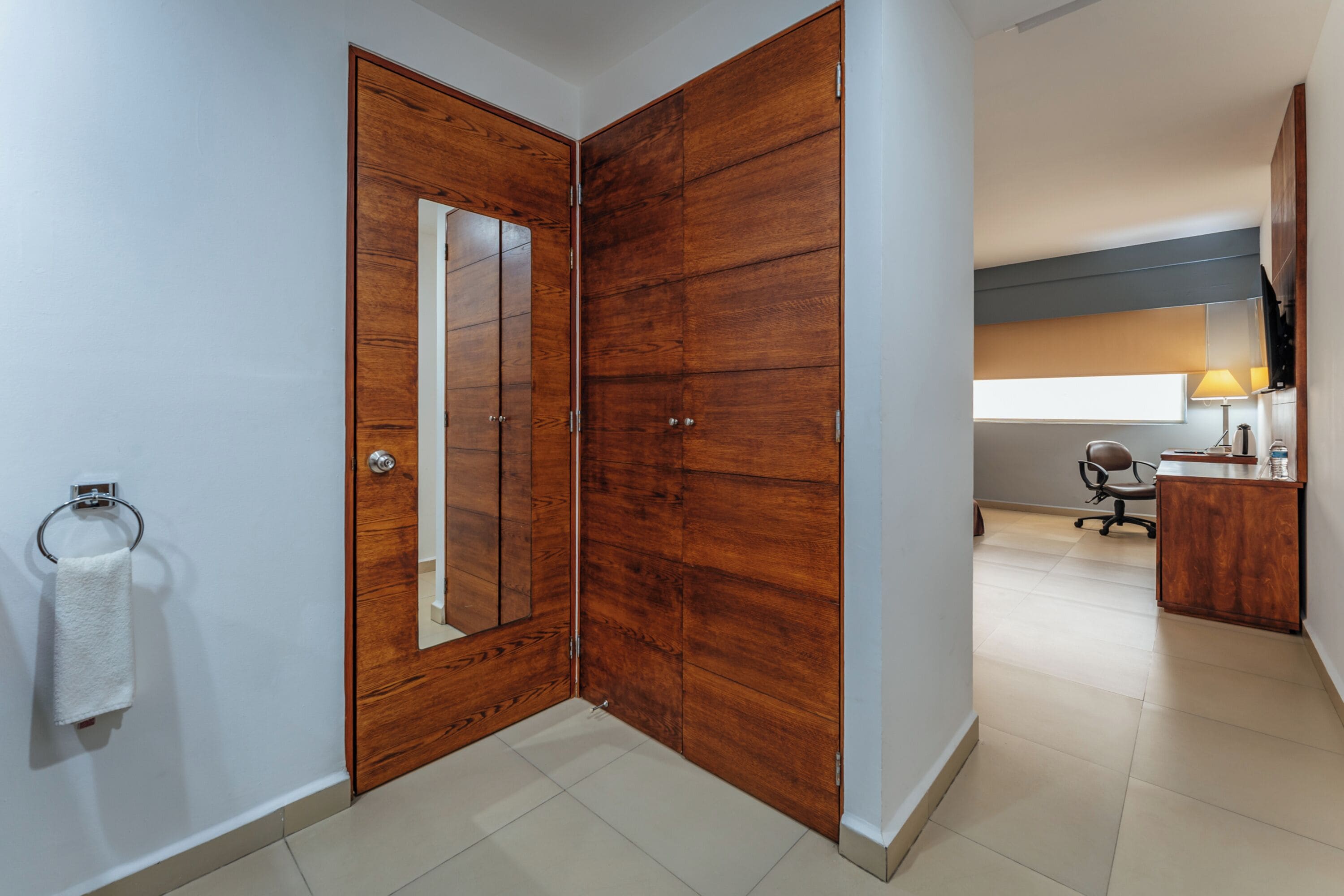 In-room safe, desk, laptop workspace, blackout drapes