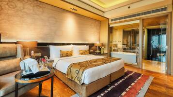 Down duvets, memory-foam beds, minibar, in-room safe