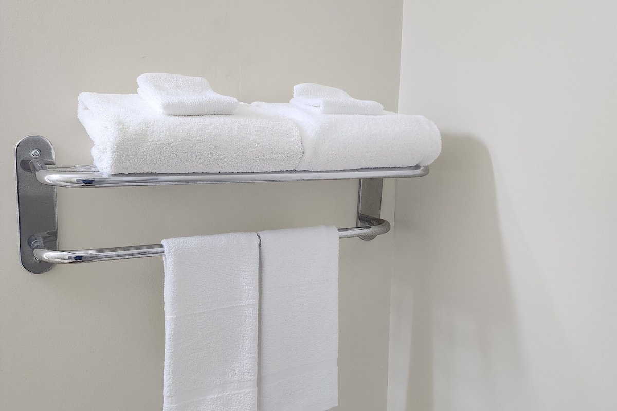 Free toiletries, hair dryer, towels
