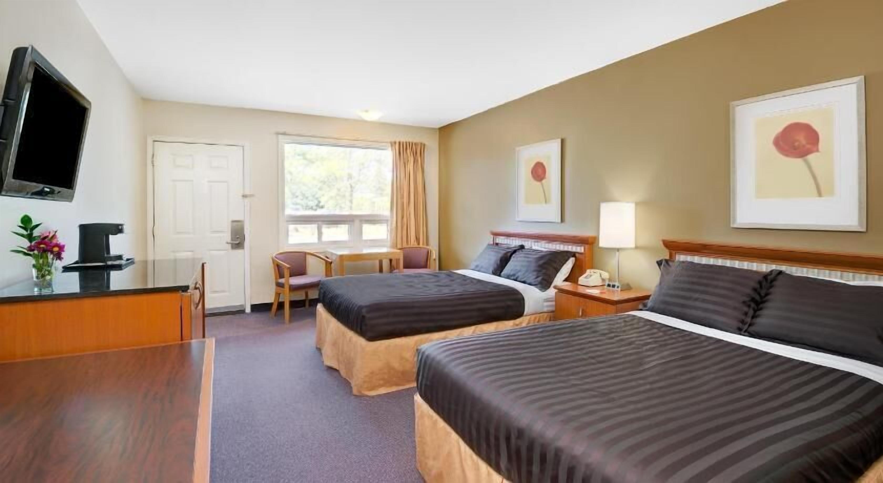 Blackout curtains, iron/ironing board, rollaway beds, free WiFi