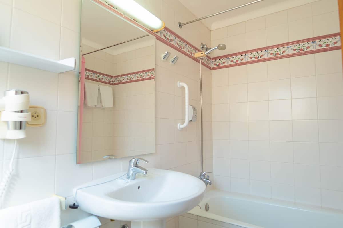 free toiletries, hair dryer, bidet, towels