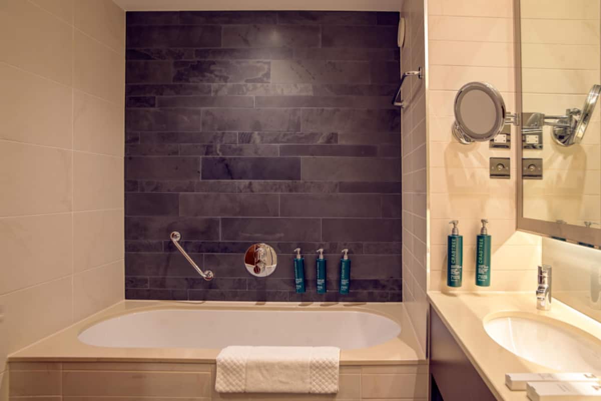 Free toiletries, hair dryer, towels