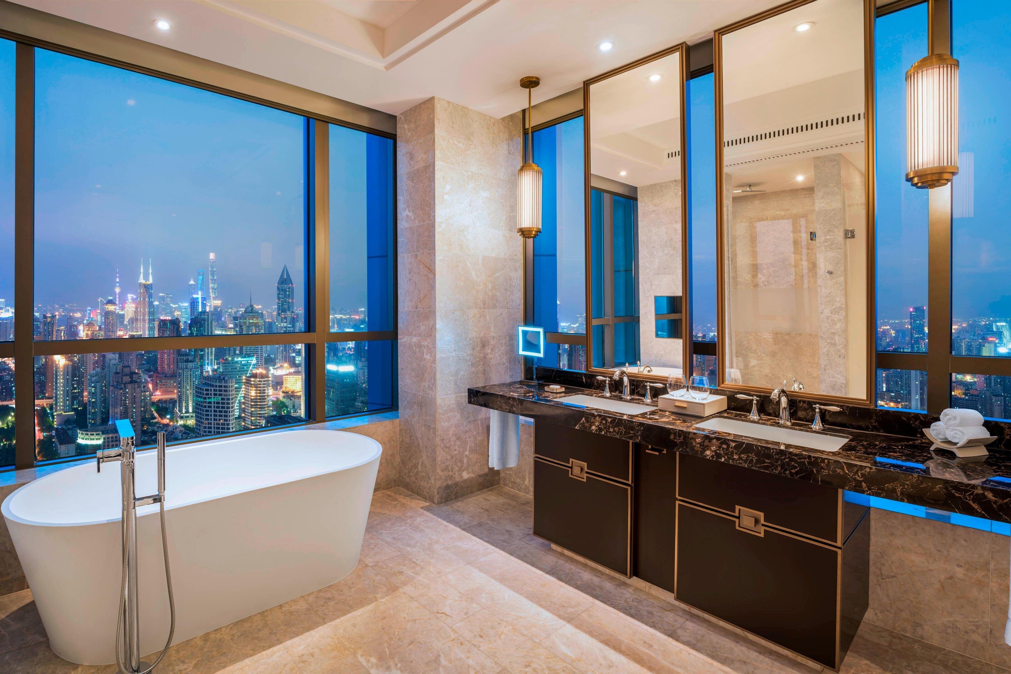 premier room, 1 king bed, city view (premier) | bathroom | separate bathtub and shower, deep-soaking bathtub