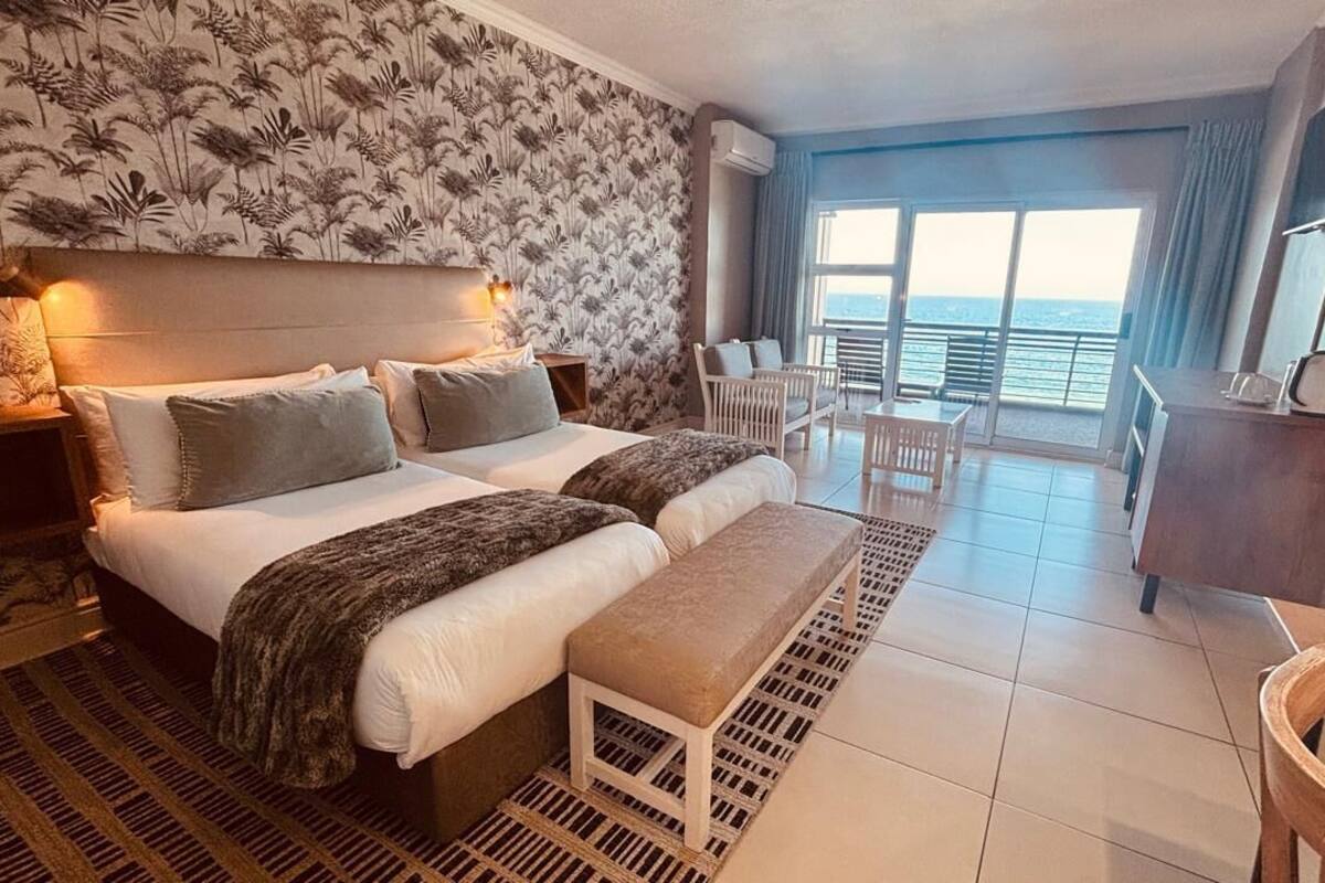 Chambre Supérieure avec lits jumeaux, 2 lits une place, vue plage, en front de plage