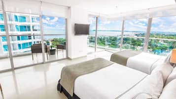Standard Twin Room, 2 Double Beds | Premium bedding, minibar, in-room safe, desk