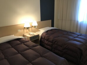 Down comforters, desk, iron/ironing board, free WiFi