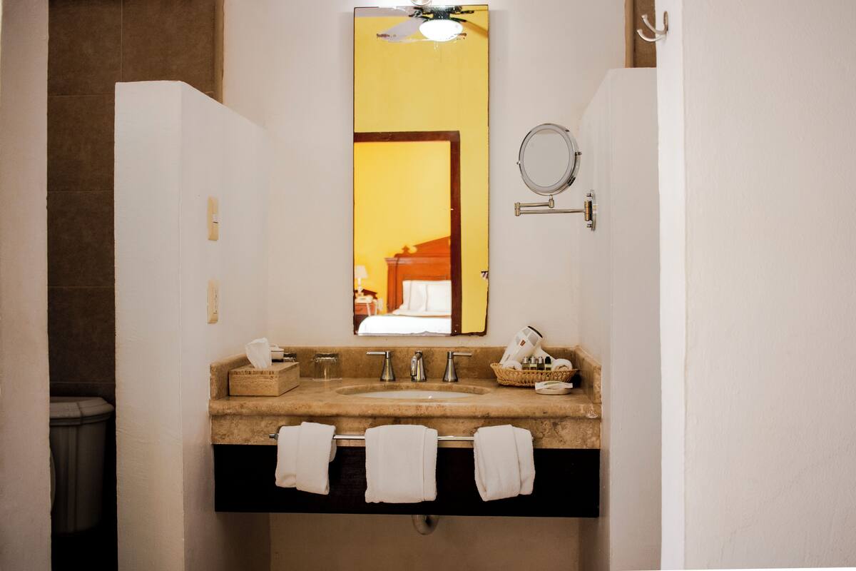 standard suite, 1 king bed | bathroom | shower, designer toiletries, hair dryer, bidet