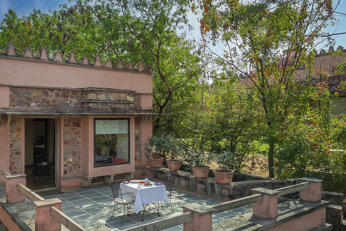 Zimmer, Terrasse, Gartenblick | Terrasse/Patio