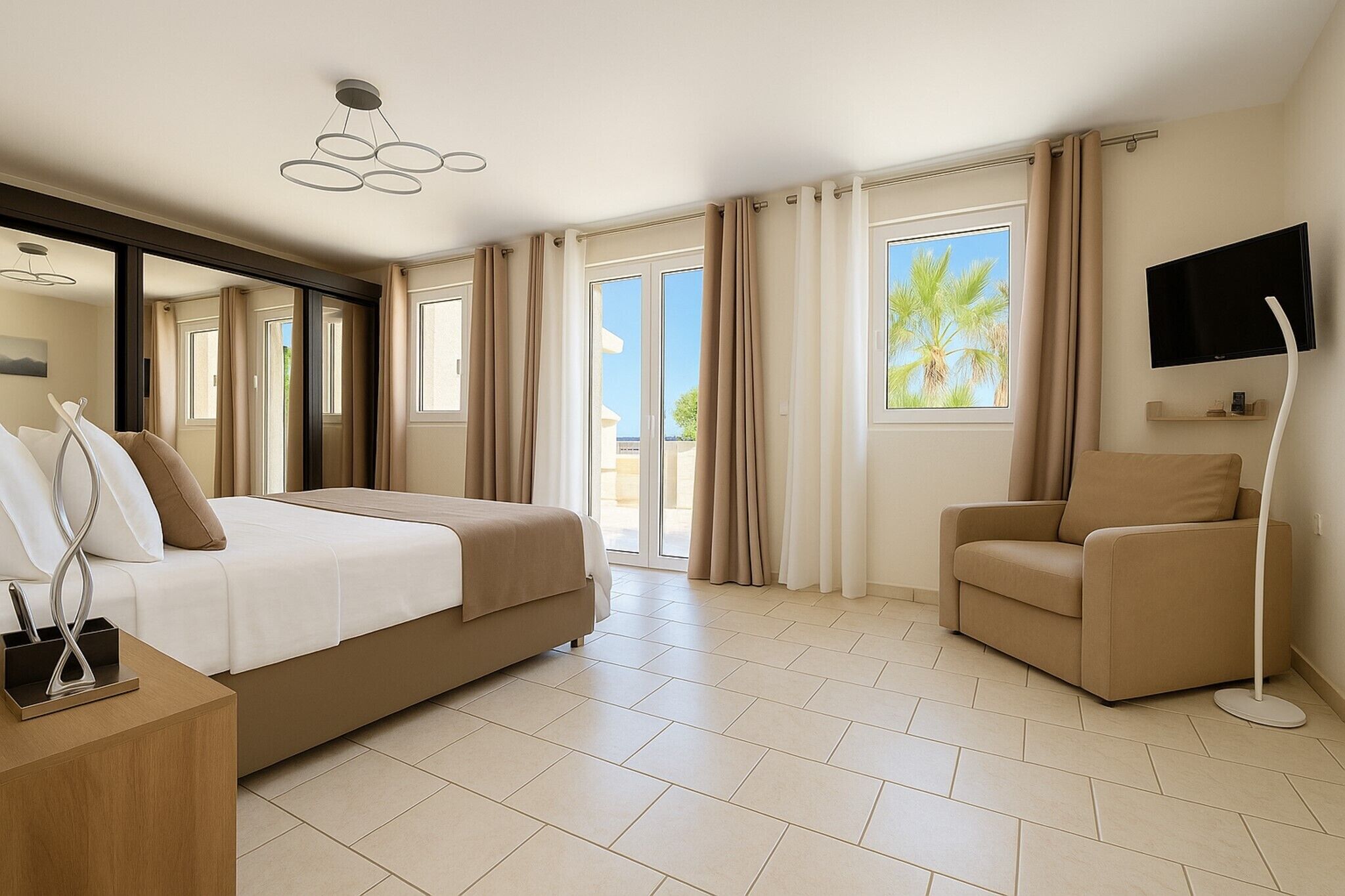 Villa Deluxe, 3 habitaciones, piscina privada, en la zona del jardín | 3 dormitorios, sábanas de algodón egipcio, ropa de cama de alta calidad