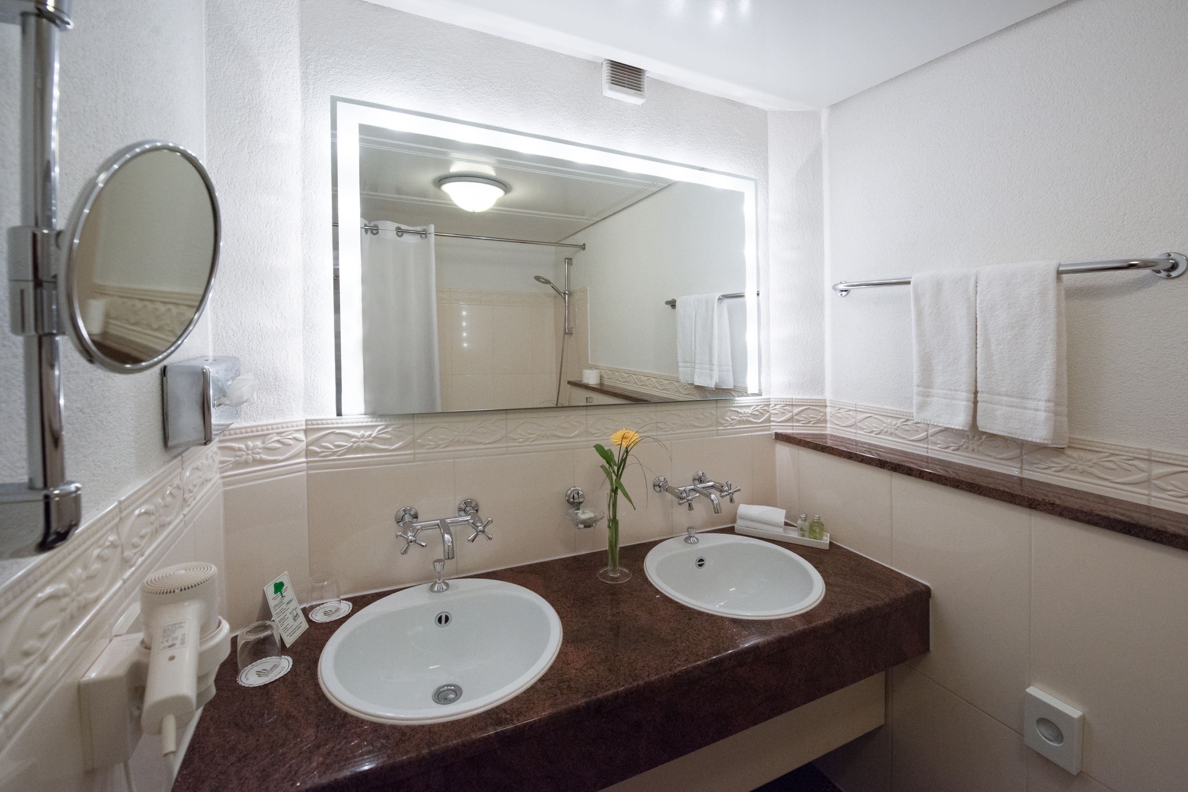 free toiletries, hair dryer, bathrobes, slippers