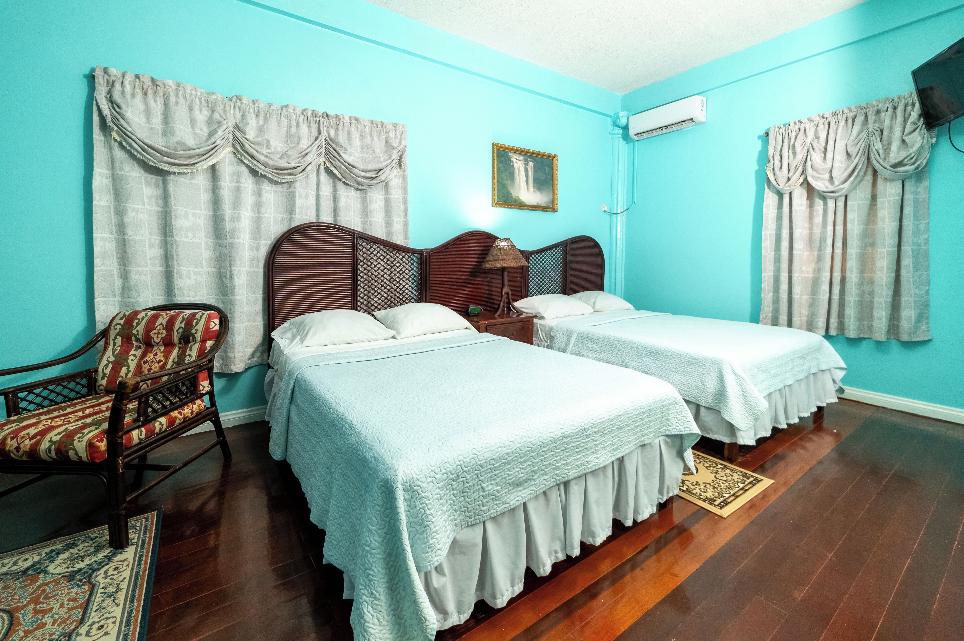 Suite, 2 Double Beds | Premium bedding, in-room safe, laptop workspace, iron/ironing board