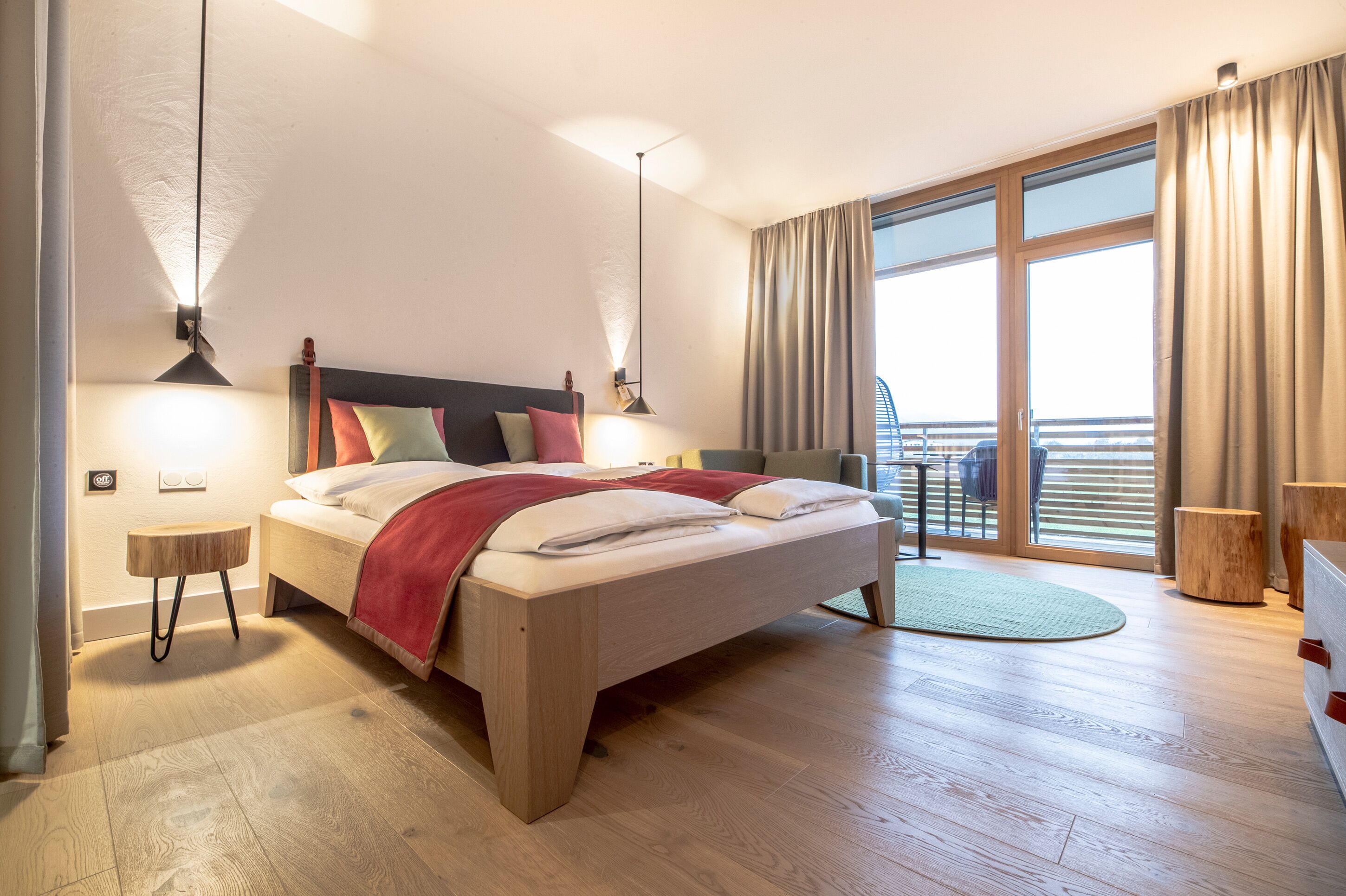 Double Room, Mountain View | Living area | LCD TV