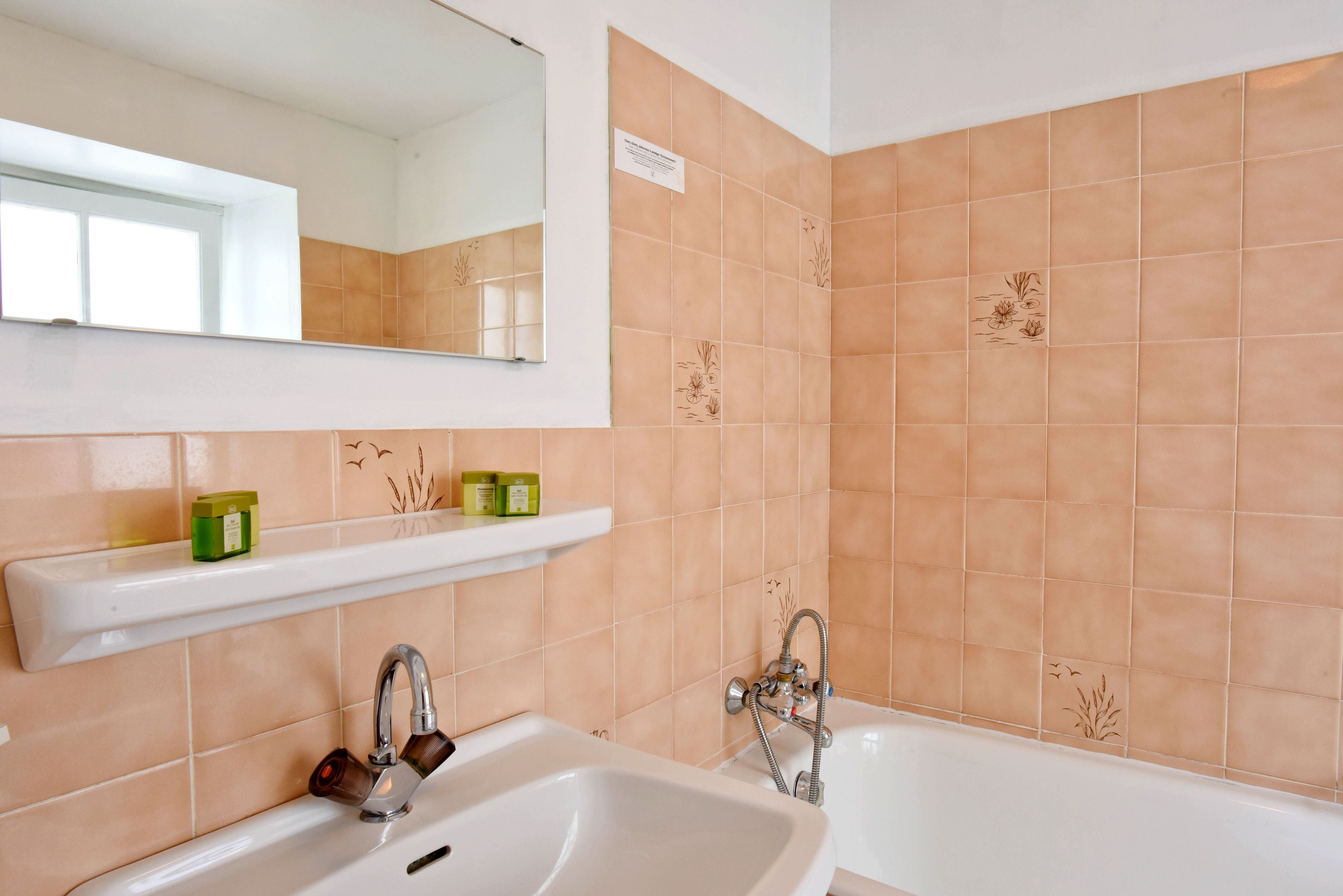 shower, free toiletries, hair dryer